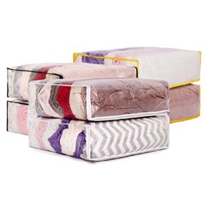 doyike clear vinyl zippered storage bags with zipper for blanket, pillow, quilts, clothes, bedding, sweater, clothing