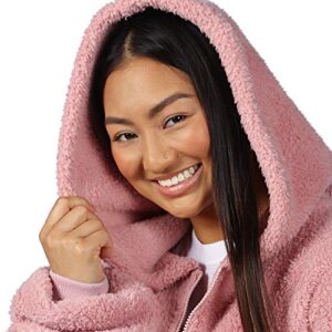 THE COMFY Original Teddy Bear Quarter-Zip | Oversized Microfiber & Sherpa Wearable Blanket, Seen On Shark Tank, One Size Fits All