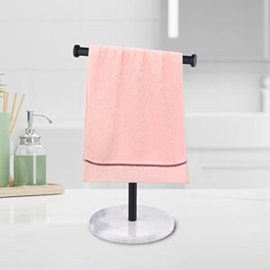 Yajuyi Bath Towel Stand Hand Towel Hanger Towel Bar Rack Towel Organizer Rack for Bathroom , Black