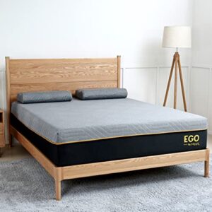 ego copper queen memory foam mattress 12 inch, copper gel infused mattress bed in a box certipur-us certified made in usa, medium plush, darkgray