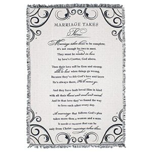 dicksons marriage takes three black and white 52 x 68 all cotton tapestry throw blanket