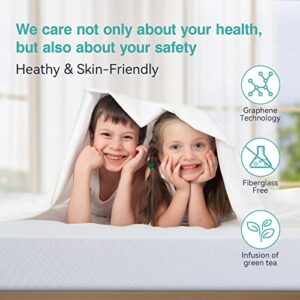 Opoiar Twin Mattress,6 Inch Green Tea Memory Foam Mattress in a Box with Breathable Cover,Medium Firm Mattress for Bunk Bed,Trundle Bed,CertiPUR-US Certified/Made in USA,Twin