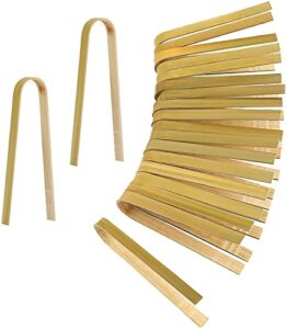 luter 20pcs wooden tongs disposable cooking utensils mini bamboo tongs natural toast tongs for cooking