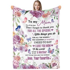 Gifts for Mom Blanket, Best Mom Ever Gifts, Birthday Gifts for Mom Throw Blanket, I Love You Mom Gifts, Unique Mom Gift,Mom Birthday Gifts from Daughter/Son Soft Throw Blanket 40" x 50"