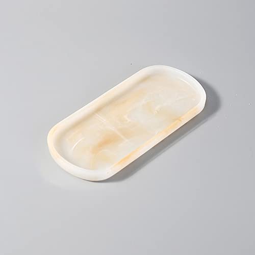 Resin Vanity Tray Bathroom Tray Toilet Tank Storage Tray Vanity Countertop Organizer for Candles Soap Towel Perfume Holder Jewlery Dish