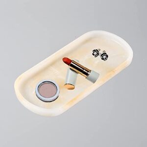 Resin Vanity Tray Bathroom Tray Toilet Tank Storage Tray Vanity Countertop Organizer for Candles Soap Towel Perfume Holder Jewlery Dish