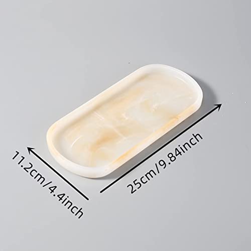 Resin Vanity Tray Bathroom Tray Toilet Tank Storage Tray Vanity Countertop Organizer for Candles Soap Towel Perfume Holder Jewlery Dish