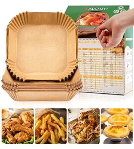 air fryer disposable paper liners, 120 pcs square parchment cooking non-stick liner for airfryer, microwave oven, frying pan, 6.3 inch oil-proof air fryers filters sheet for 2 3 4 4.5 qt baking basket