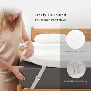 Jamdok 3-Inch High Density Foam Twin XL Mattress Topper-Removable Cover-Roll Up Mattress Topper-Dorm Room Mattress Pad…