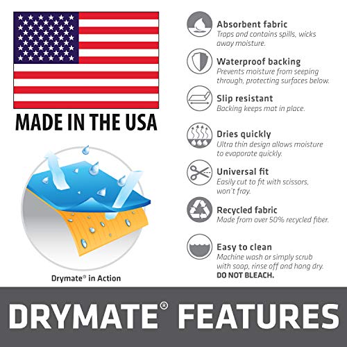 Drymate XL Dish Drying Mat, Oversized (19”x24”), Low-Profile, Super Absorbent, Quick Dry Fabric, Waterproof & Slip-Resistant, for Kitchen Counter, Trimmable, Machine Washable (USA Made)(Charcoal)