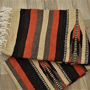 Galaxy Reborn Mexican Blanket Handwoven XLarge Tribal Arrow Falsa in Burnt Umbre Heavyweight Premium Blanket Mexican Yoga Bohemian Throw Indian Rug Serape