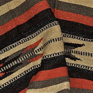 Galaxy Reborn Mexican Blanket Handwoven XLarge Tribal Arrow Falsa in Burnt Umbre Heavyweight Premium Blanket Mexican Yoga Bohemian Throw Indian Rug Serape