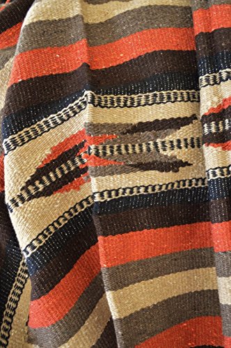 Galaxy Reborn Mexican Blanket Handwoven XLarge Tribal Arrow Falsa in Burnt Umbre Heavyweight Premium Blanket Mexican Yoga Bohemian Throw Indian Rug Serape