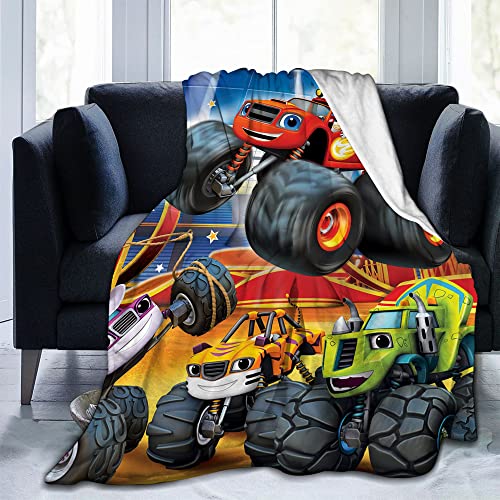 Monster Car Design Blanket Monster Printed Blanket 50x60 Winter Ultra-Soft Micro Warm Bedroom Flannel Throw Blankets Best Birthday…