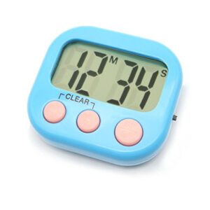 6 Pack Digital Timer for Teacher Small Timers for Kids Magnetic Back Big LCD Display Loud Alarm Minute Second Count Up Countdown with ON/Off Switch for Classroom, Homework, Exercise(3 Blue & 3 White)