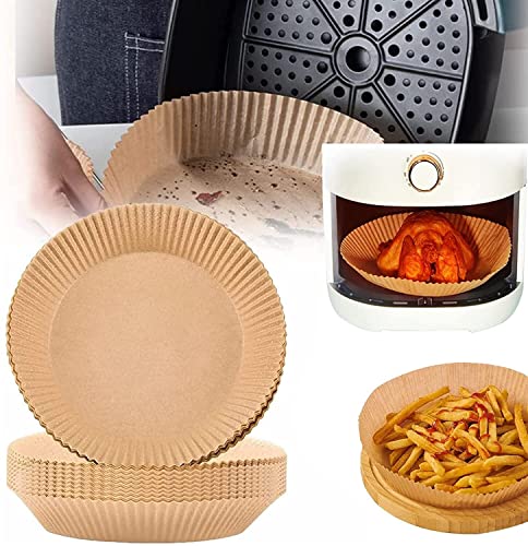 50 PCS Air Fryer Non-stick Disposable Paper Liner, Baking Paper for Air Fryer Oil-proof, Water-proof, Parchment for Baking Roasting Microwave