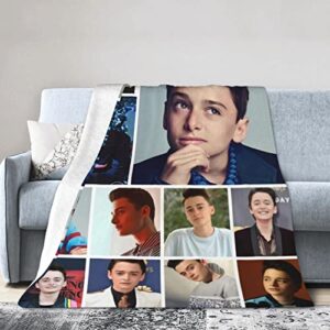 noah schnapp soft warm flannel fleece blanket all season throw blankets for bed couch living room 80"x60"