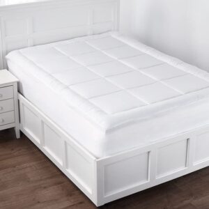 stay put fitted fiberbed mattress topper with elastic skirt - full