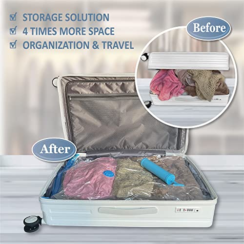 MattEasy Space Saver Vacuum Storage Bags, 6 Pack Combo (2 Jumbo/2 Large/2 Medium) Space Saver Bags with Pump, Storage Vacuum Sealed Bags for Clothes, Comforters, Blankets, Bedding