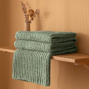 Aormenzy Sage Green Chenille Throw Blanket for Couch, Sage Knit Blanket Soft & Cozy Decorative Throw Blanket for Sofa Bed Chair