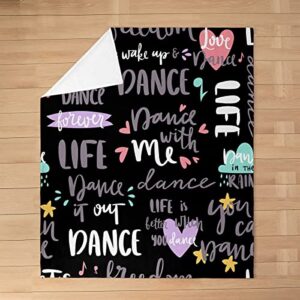 Hippie Graffiti Fleece Throw Blanket,Dance Life All Season Bed Blanket Hip Hop Street Culture Flannel Fuzzy Blanket for Bed Sofa Couch,Bedroom Decor Plush Blanket Baby 40"x50"