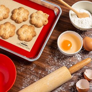 Last Confection Silicone Baking Mat - Set of 2 Non-Stick Quarter Sheet (8-1/2" x 11-1/2") Professional Food Safe Tray Pan Liners