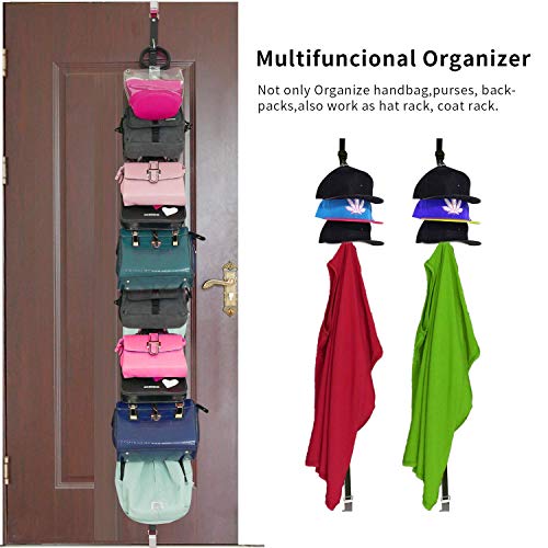 IZUS Bag-Organizer-Rack-Holder Purse Hanger for Door - 20 Hooks for Handbags for Closet and Door 2Pcs (Rack for Handbags/2 pcs Hold 20 Bags)