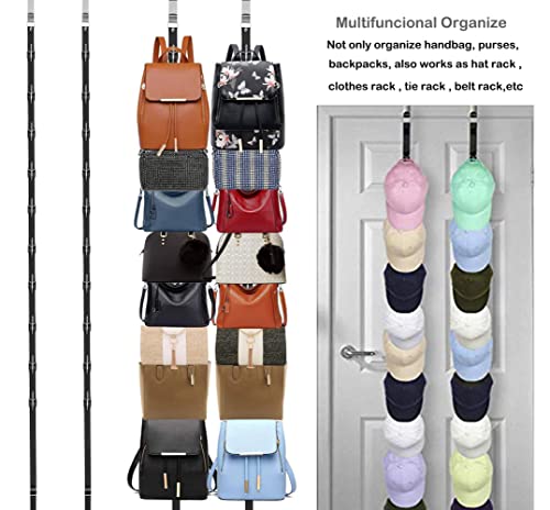 IZUS Bag-Organizer-Rack-Holder Purse Hanger for Door - 20 Hooks for Handbags for Closet and Door 2Pcs (Rack for Handbags/2 pcs Hold 20 Bags)