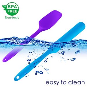 Multicolor Silicone Spatula Set - 446°F Heat Resistant Rubber Spatulas for Cooking,Baking,Mixing.One Piece Design with Stainless Steel Core.Nonstick Cookware friendly,BPA-Free,Dishwasher Safe