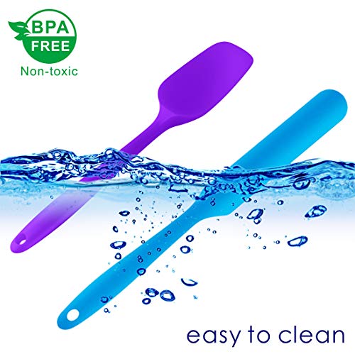 Multicolor Silicone Spatula Set - 446°F Heat Resistant Rubber Spatulas for Cooking,Baking,Mixing.One Piece Design with Stainless Steel Core.Nonstick Cookware friendly,BPA-Free,Dishwasher Safe