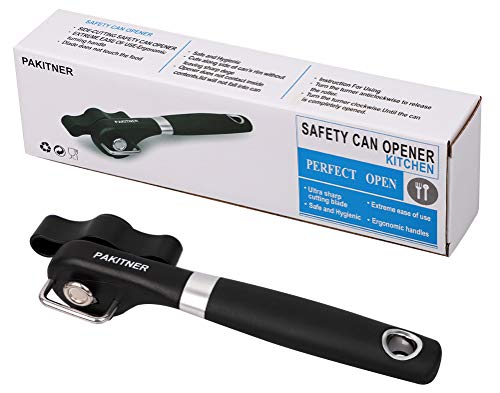 PAKITNER- Safe Cut Can Opener, Smooth Edge Can Opener - Can Opener handheld, Manual Can Opener, Ergonomic Smooth Edge, Food Grade Stainless Steel Cutting Can Opener for Kitchen & Restaurant