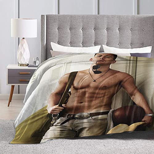 Throw Blanket Soft Channing Tatum Blanket Fluffy Flannel Blankets for Bed Sofa 50"x40", Home Decor/Xmas Gift