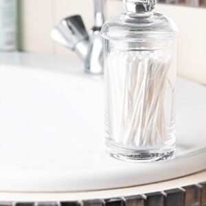 Barski Glass Swab Dispenser - Jar with Cover - Holder - Storage - Canister - for Cotton Tipped Swabs - Q-Tips - for Bathroom - 2.75" D - 5.75" Height (Without Cover is 3.9" H) Made in Europe