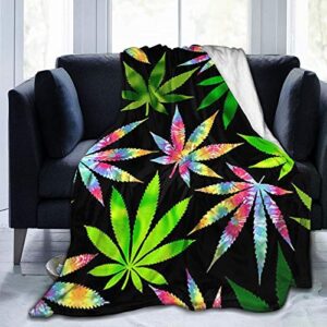 pnnuo fleece blankets-pot leaf weed blanket,all-season throw blanket comfortable & soft for couch bed travel 50"x40"