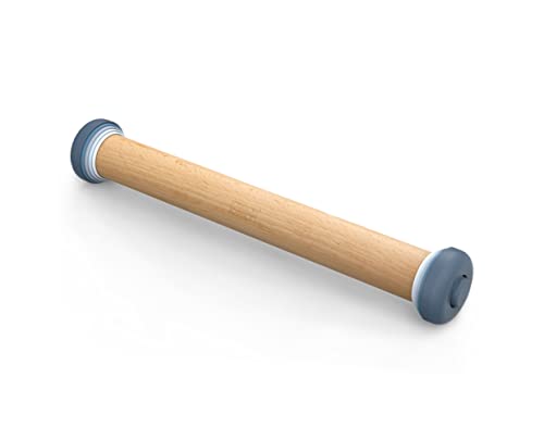 Joseph Joseph PrecisionPin Baking Adjustable Rolling Pin - Consistent and Even Dough Thickness for Perfect Baking Results, Sky