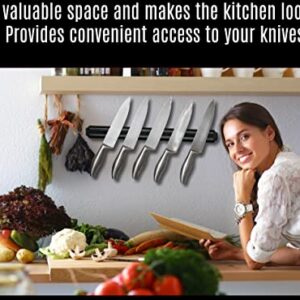 Magnetic Knife Holder For Wall (15 Inch X Set Of 2) Magnetic Knife Strip -Strong Powerful Knife Rack Storage Display Home Organizer -Securely Hang Your Knives On a Multipurpose Kitchen Bar -SUMPRI