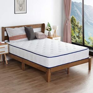 primasleep 10 inch hybrid tight top spring mattress,white/blue piping/dura i gel foam (king)