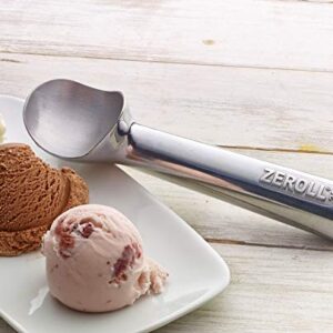 Zeroll 1020 Original Ice Cream Unique Liquid Filled Heat Conductive Handle Simple One Piece Aluminum Design Easy Release 40 Scoops per, 2-Ounce, Silver