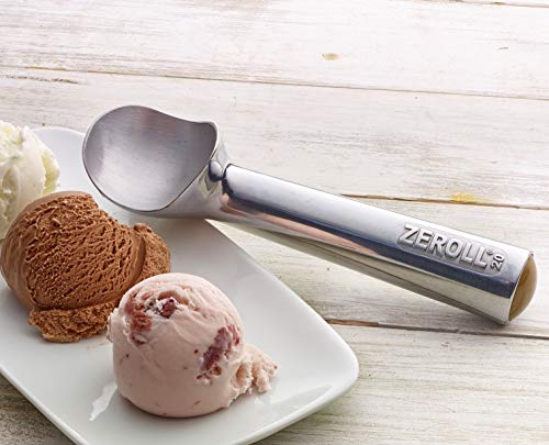 Zeroll 1020 Original Ice Cream Unique Liquid Filled Heat Conductive Handle Simple One Piece Aluminum Design Easy Release 40 Scoops per, 2-Ounce, Silver