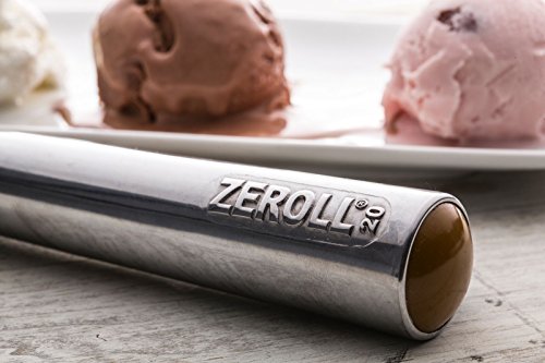 Zeroll 1020 Original Ice Cream Unique Liquid Filled Heat Conductive Handle Simple One Piece Aluminum Design Easy Release 40 Scoops per, 2-Ounce, Silver