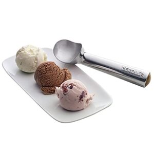 Zeroll 1020 Original Ice Cream Unique Liquid Filled Heat Conductive Handle Simple One Piece Aluminum Design Easy Release 40 Scoops per, 2-Ounce, Silver