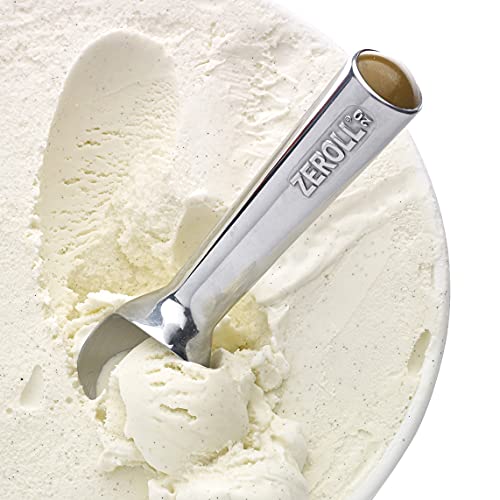 Zeroll 1020 Original Ice Cream Unique Liquid Filled Heat Conductive Handle Simple One Piece Aluminum Design Easy Release 40 Scoops per, 2-Ounce, Silver