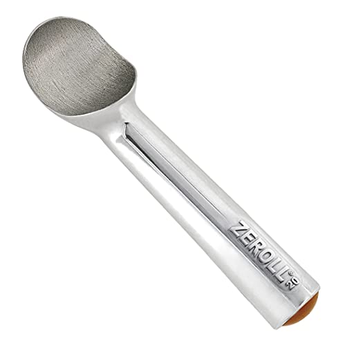 Zeroll 1020 Original Ice Cream Unique Liquid Filled Heat Conductive Handle Simple One Piece Aluminum Design Easy Release 40 Scoops per, 2-Ounce, Silver