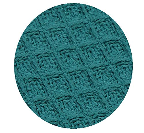 Waffle Weave King Blanket 102x90 inch-Teal,King Cotton Blanket,Teal King Blanket,Breathable Blanket,Farmhouse Throw Blanket,Textured Throw Blanket,Throw Blanket,All Season Cotton Blanket