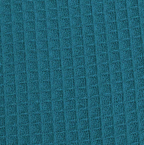 Waffle Weave King Blanket 102x90 inch-Teal,King Cotton Blanket,Teal King Blanket,Breathable Blanket,Farmhouse Throw Blanket,Textured Throw Blanket,Throw Blanket,All Season Cotton Blanket