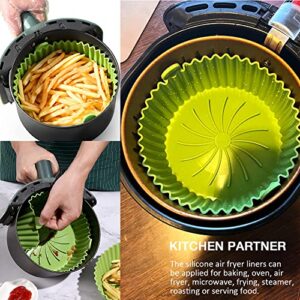 6.5Inch 2 Pack Silicone Air Fryer Liners, Air Fryer Silicone Pot for 1-3.5 QT Airfryer, Replacement of Parchment Paper Liners, Non-stick and Reusable