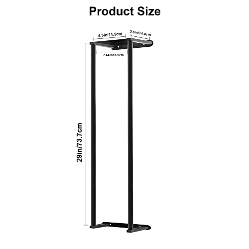 TouYinger Towel Rack for Bathroom, Towel Holder for Bathroom Wall, Metal Towel Rack Wall Mounted with Shelf and Hooks, Bathroom Towel Storage for Large Towels and Small Towels (Black Shelf)