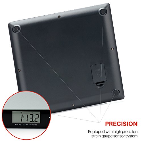 Smart Weigh Professional USPS Postal Scale with Tempered Glass Platform, Multiple Weighing Modes and Tare Function, Silver Shipping Scale, Platform Scale, 11 pounds/ 5 Kilograms