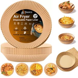 air fryer liners, 120 pcs non-stick air fryer disposable paper liner, water-proof, oil-proof, food grade parchment paper for air fryer (7.9")