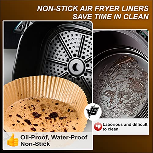 Air Fryer Liners, 120 Pcs Non-Stick Air Fryer Disposable Paper Liner, Water-proof, Oil-proof, Food Grade Parchment Paper for Air Fryer (7.9")